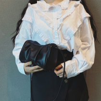 France DUDK Superior Pleated Pleated Underarms Bag Women New Tide Summer 100 Hitch Soft Leather Single Shoulder Sloppy Satchel Bag