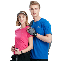 Exploratory outdoor summer quick-drying clothes mens short sleeve round neck T-shirt mens loose breathable sweat absorption sports running half sleeve women