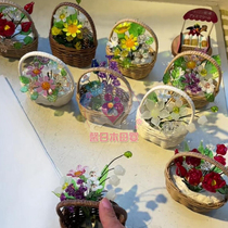 (Hokkaido Otaru Crafts) C Japanese-style Glass Decoration Glass Wreath Flower Basket