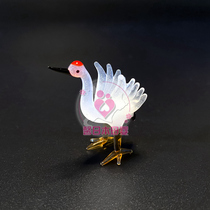 (Hokkaido Otaru Crafts) C Parrot Snow Elf Crane Series Japanese Bird Glass Ornament