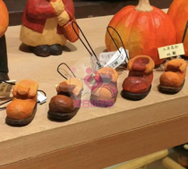 (Hokkaido Otaru Crafts) B Japanese handmade wood carving pendant