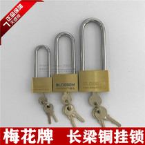Plum brand copper padlock Copper lock core lock body long beam extended handle 35 45 55mmBC074 075 076L