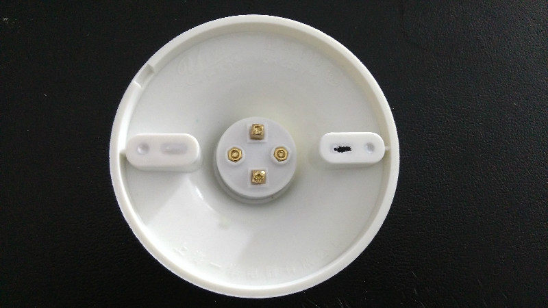 e27节能灯螺口灯座圆形灯头灯座 平底平口吸顶式大盘加厚胶木灯头_双