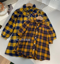 ADong exports Japanese girls pure cotton graced plaid shirt with dress shirt