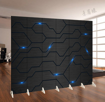 Customized technology era company office doors and windows partition simple circuit space creative removable fabric screen