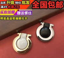 Chengdu Ai Shangju American Modern Simple Round Drawer Shingsuit Gold Porcelain White Dumb Solid Stainless Steel