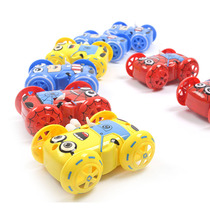 Cartoon clockwork stunt car new plastic toy car chain double-sided car childrens educational stall toy Clockwork