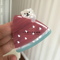 Japan chic cute bear strawberry acetate hair band fresh polar bear watermelon resin hair accessory rubber band