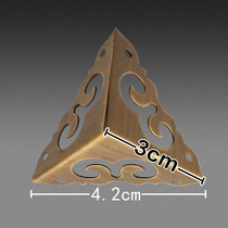 Chinese antique pure brass decoration Classical furniture Copper accessories package Corner protection package corner flower box Jewelry box corner piece