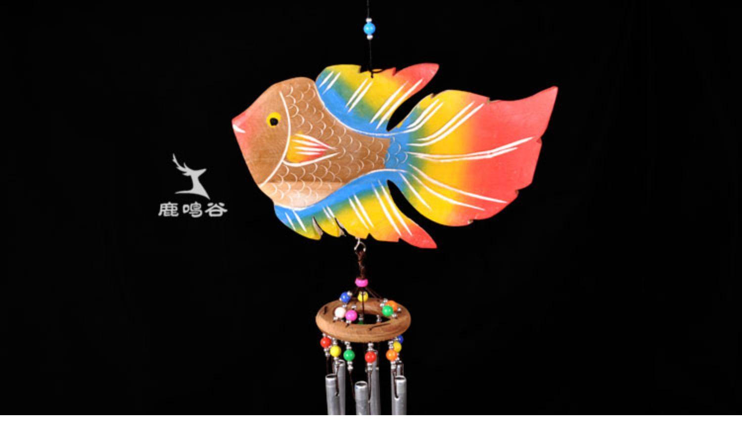 泰国动物风铃实木金属风铃音乐风铃挂饰6管招财门饰礼物