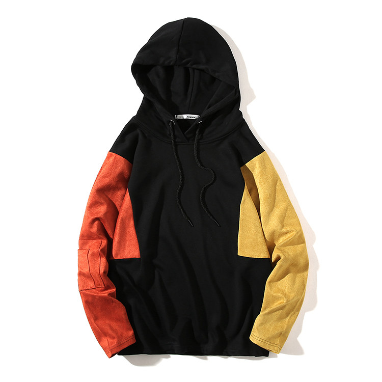 国潮同款网红独家pgone街头嘻哈拼接连帽卫衣潮外套oversize帽衫