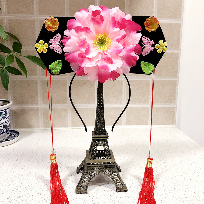 格格帽宫廷旗头摄影装饰宫女表演清代大人古装发箍旗袍伴郎头花