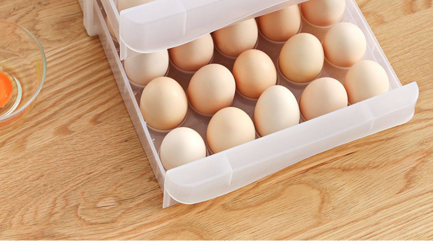 冰箱用放鸡蛋的收纳盒抽屉式鸡蛋盒专用保鲜盒蛋托蛋盒架托装神器