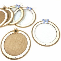 Kindergarten environmental layout materials hollow mesh sackcloth aerial hanging ring round Forest ornaments