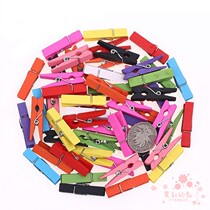 18 New product creative DIY handmade decoration color photo hemp rope wooden clip Sealing note clip decoration