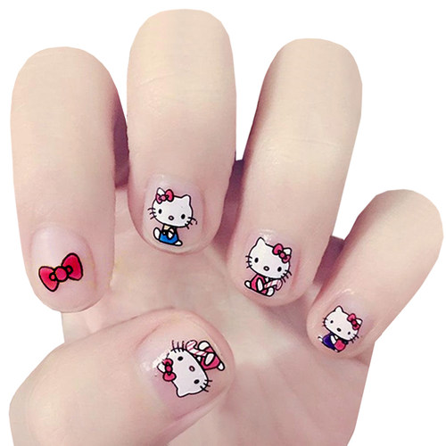 儿童指甲贴韩国水印美甲贴宝宝卡通指甲贴纸孕妇环保水印指甲贴纸_7折