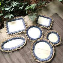 New kindergarten house sign slogan area corner listing Linen flow beam Blue and white porcelain cloth strip border wooden board decorative air