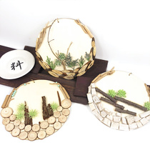 Kindergarten home wall decoration Forest round wood hanging wall wall background wall Ring layout diy