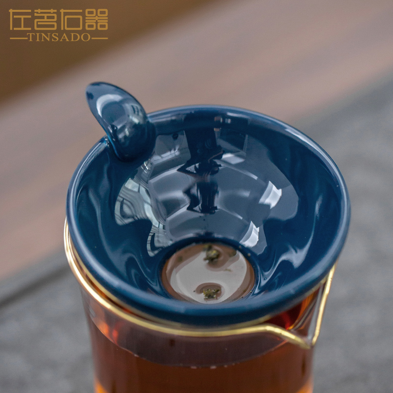 ZuoMing right implement of tea strainer ji blue glaze kung fu tea tea filters) creative tea tea filter