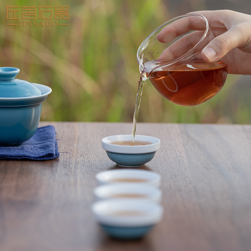 ZuoMing kung fu tea set right device travel suit portable is suing ceramic cup to crack a small set of tea pot of four cups