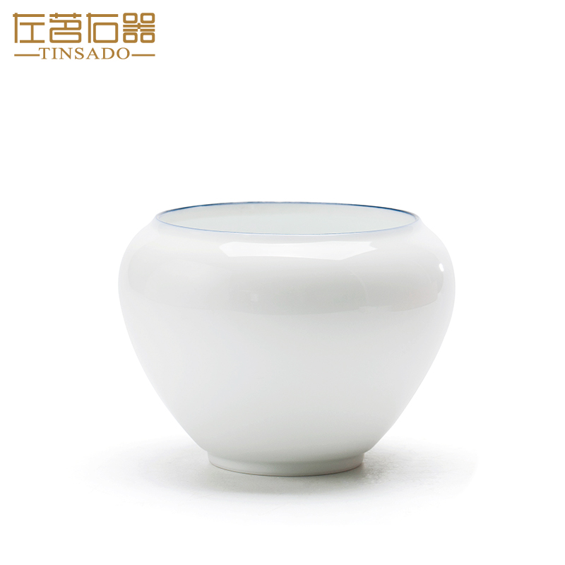 ZuoMing right is white porcelain tea in hot wash water jar Japanese ceramic cup for wash writing brush washer from household small bucket tea zen washed