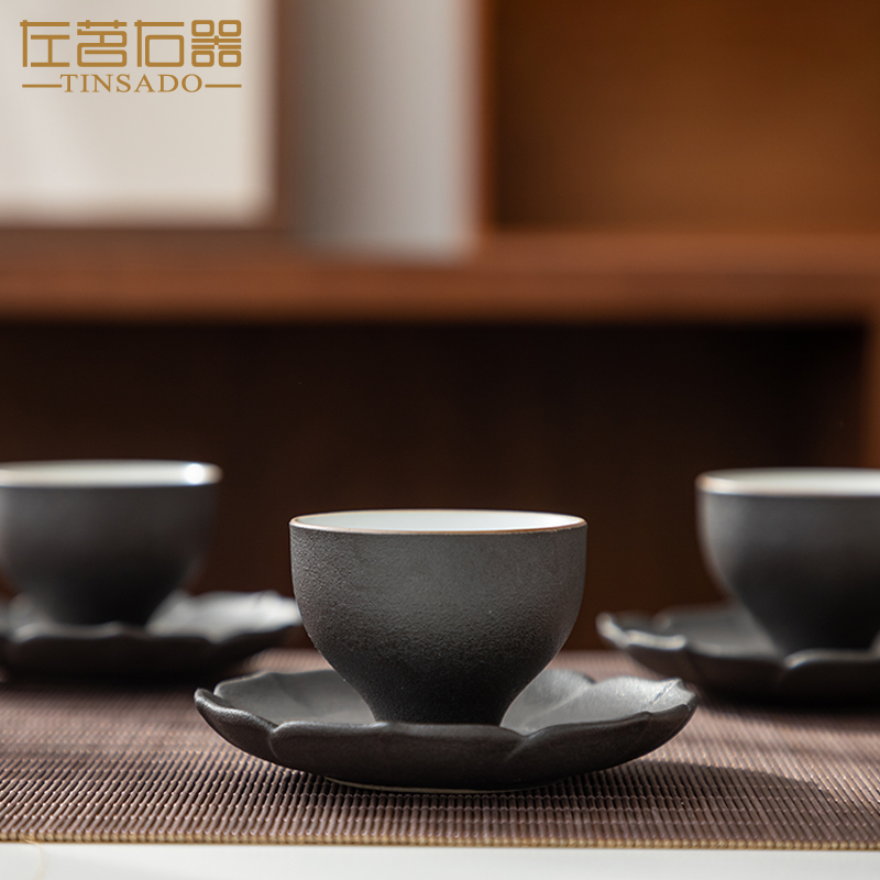ZuoMing right is black pottery cups a single sample tea cup Japanese coarse pottery from the ceramic personal master cup of tea