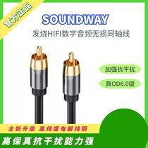 Gold-plated digital audio coaxial line high-fidelity fever-grade HIFI TV audio SPDIF signal line RCA line