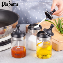 German plazotta New High Borosilicate Glass seasoning tank seasoning Box Kitchen with spoon salt jar seasoning