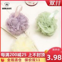 Japan world life bath ball flower bath ball Bath back rub soft bath towel foaming towel Q-617