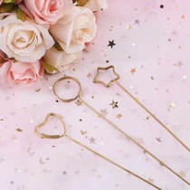 Metal flower insert greeting card blessing card fork Korean metal card holder flower bouquet material