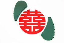 Can fight big double heart ring moon wedding car flower mud velvet cloth happy word factory direct moon flower mud