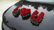 Heart language wish wedding celebration main wedding car dry flower mud with suction cup