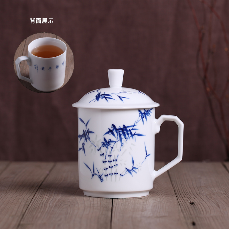 Jingdezhen ceramic hand - made porcelain and exquisite tea cups with cover tea tea cup mark cup home office