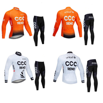 2019 new autumn and winter fleece adult riding clothes mountain bike men and women long-sleeved CCC team suit customization