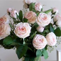 High-end grade glue feel moisturizing rose simulation fake bouquet Living room decoration Coffee table Dining table Bedroom decoration European style