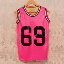 Nightclub hip hop street dress jazz dance DJ male and female singer ds show suit fluorescent digital sequined vest dress