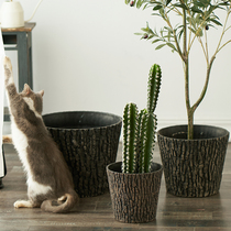 Nordic simple resin flowerpot creative personality flower pot extra-large flowerpot courtyard villa planting pot bonsai