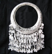 Miao nationality Shi Dong silver collar necklace headwear hat Dong performance clothing womens silver jewelry big collar
