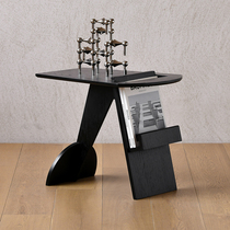 JOLOR Nordic minimalist modern multifunctional oak finish solid wood creative side several shelf magazine racks