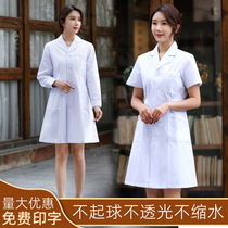 White coat long-sleeved beautician overalls female high-end beauty salon summer stomatologist clothes nurse clothes thin short-sleeved