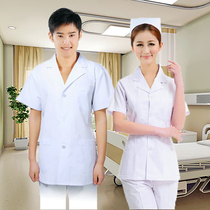 Split male and female doctor clothes short white coat half-body experimental clothes Summer short-sleeved split long-sleeved doctor overalls