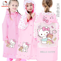 HELLO KITTY childrens raincoat girl child cartoon princess cartoon princess with school bag bit baby waterproof rain cape