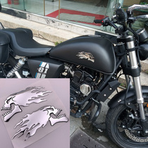 3D three-dimensional flame skull motorcycle calf body shell fuel tank applique soft plastic gloss sticker