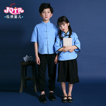 Young children Republic of China Students clothes boy Girls 54 Youth Clothing Cotton Numb Poetry Recital Performance Clothing