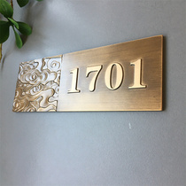 Household light and luxury aluminum alloy door brand customized high-end pure copper number plate of outdoor villa building