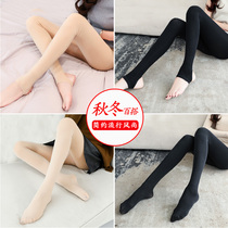 Non-Pilling leggings women plus velvet thin autumn and winter padded pantyhose stockings light leg fake meat artifact