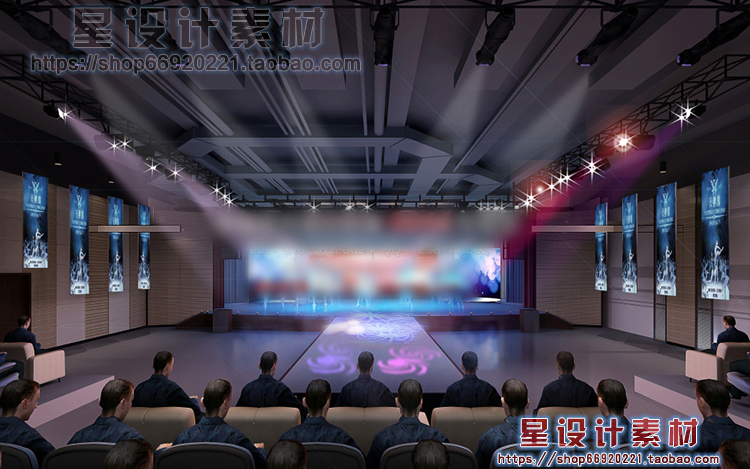 舞台3d模型演艺厅3dmax模型室内3d模型舞台设计效果图