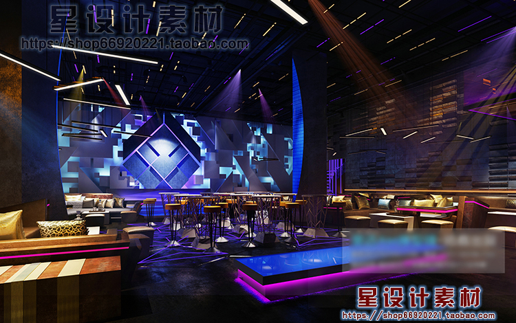 酒吧3d模型 夜店ktv3dmax模型 室内夜店3d模型酒吧ktv