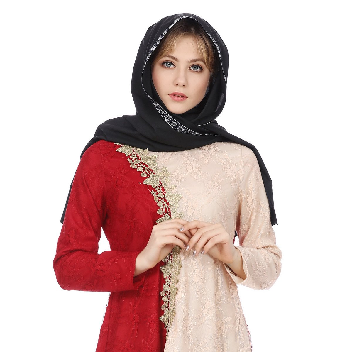 2018新款阿拉伯盖头 速卖通中东女士头巾亚马逊穆斯林伊斯兰头巾