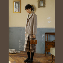 Line French vintage vintage wool blend oatmeal Herringbone Blazer Blazer women autumn and winter